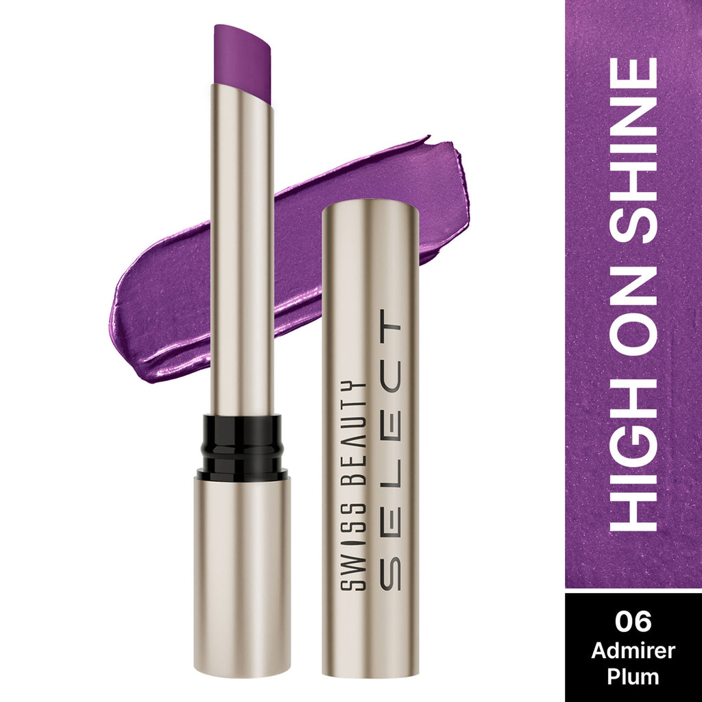 Swiss Beauty Select High On Shine Lipstick - 6 Admirer Plum