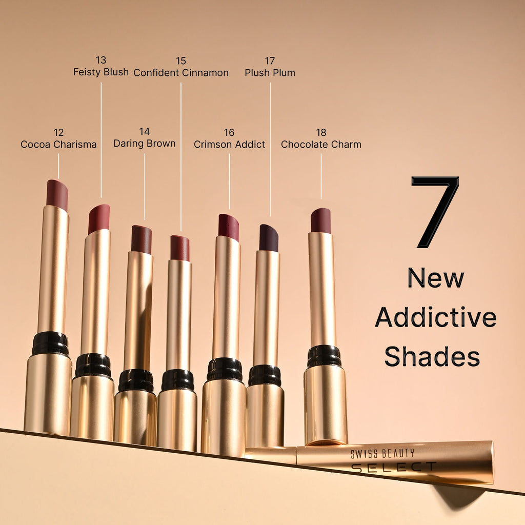 Swiss Beauty Select High On Shine Lipstick - 8 Scarlet Red - Distacart