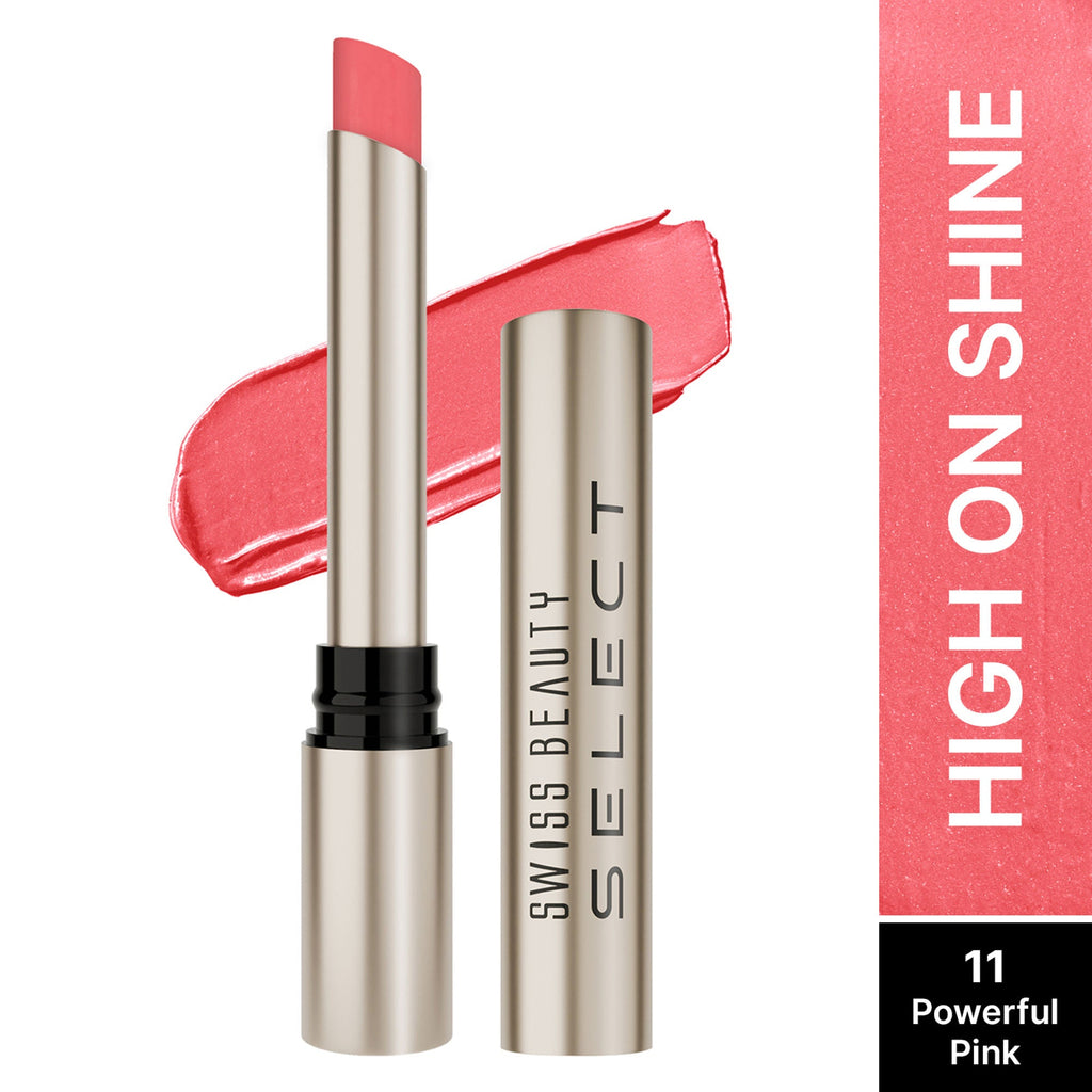 Swiss Beauty Select High On Shine Lipstick - 11 Powerful Pink