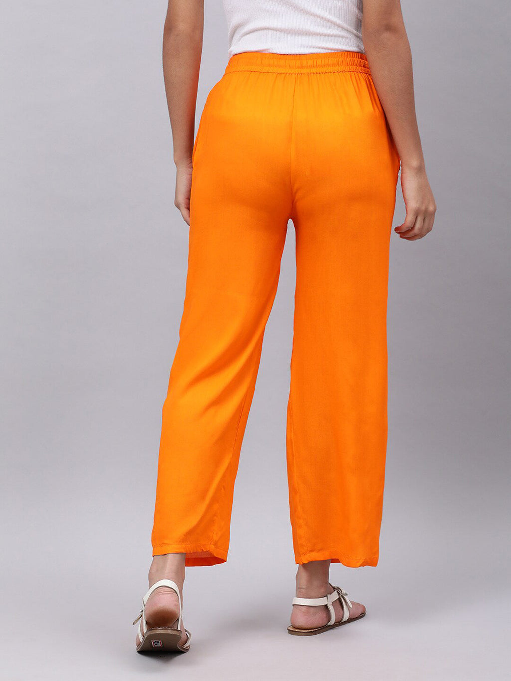Souchii Women Orange Trousers - Distacart