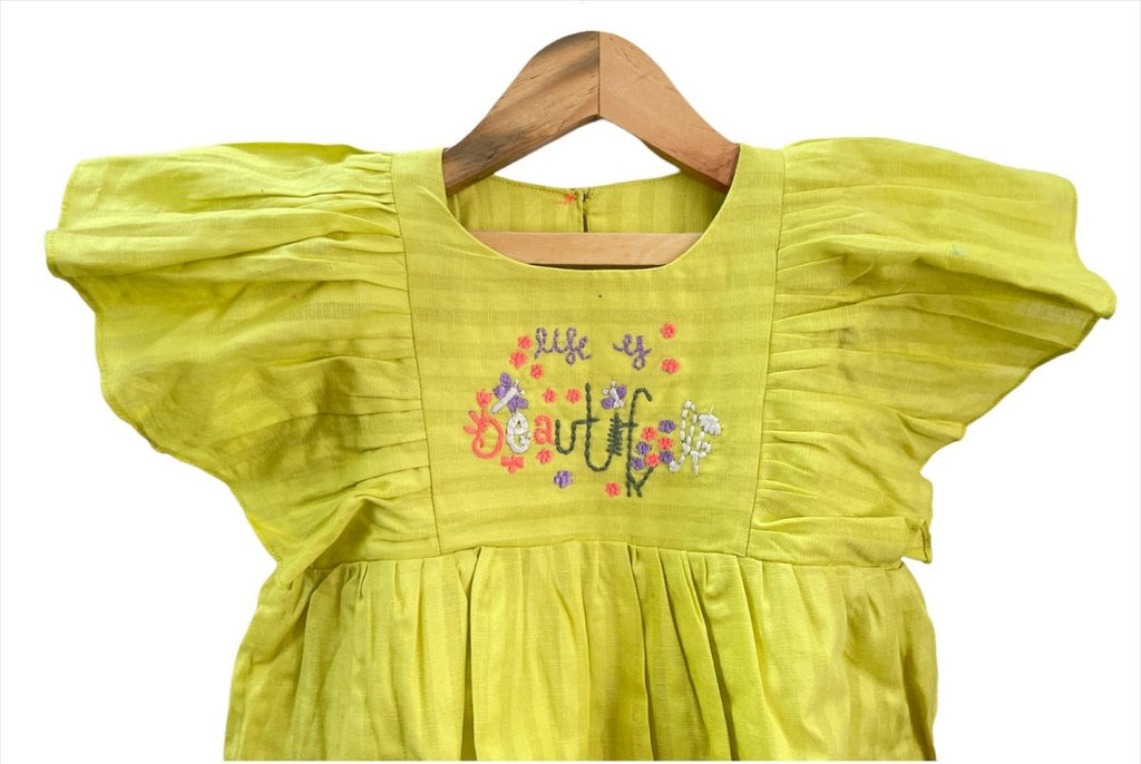 ArthLife Neon Beautiful Embroidered Dress