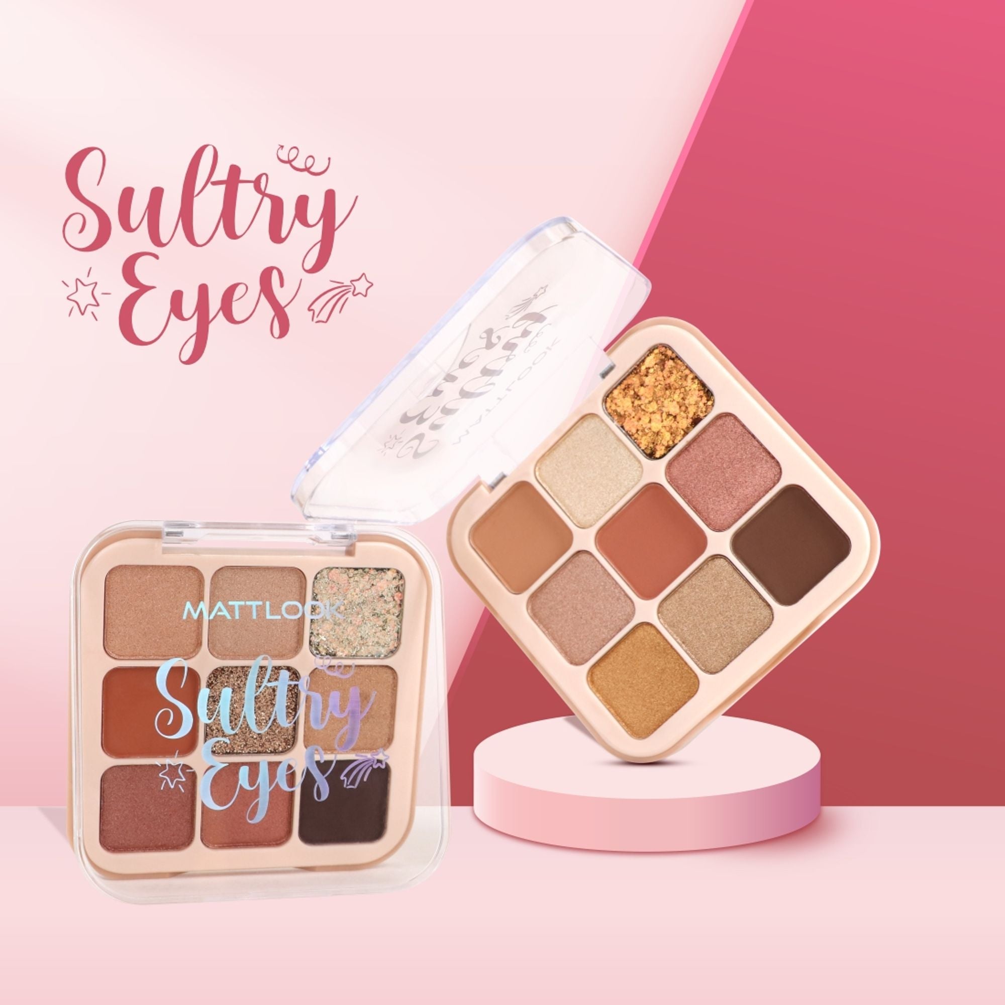Matt Look Sultry Eyes Highly Pigmented Blendable Long Lasting Eyeshadow Palette - 01 Carnival Fest