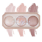 Matt Look Feel The Glow Baked Shimmer Highlighter Trio Palette - 02 Beaming Beauty