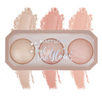 Matt Look Feel The Glow Baked Shimmer Highlighter Trio Palette - 03 Super Vibes