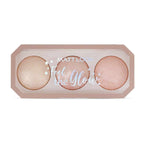 Matt Look Feel The Glow Baked Shimmer Highlighter Trio Palette - 03 Super Vibes