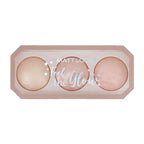 Matt Look Feel The Glow Baked Shimmer Highlighter Trio Palette - 03 Super Vibes