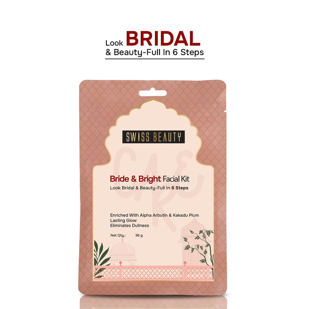 Swiss Beauty Care Bride & Bright Facial Kit With Alpha Arbutin ,Kakadu Plum 6 Steps For Bridal Glow - Distacart