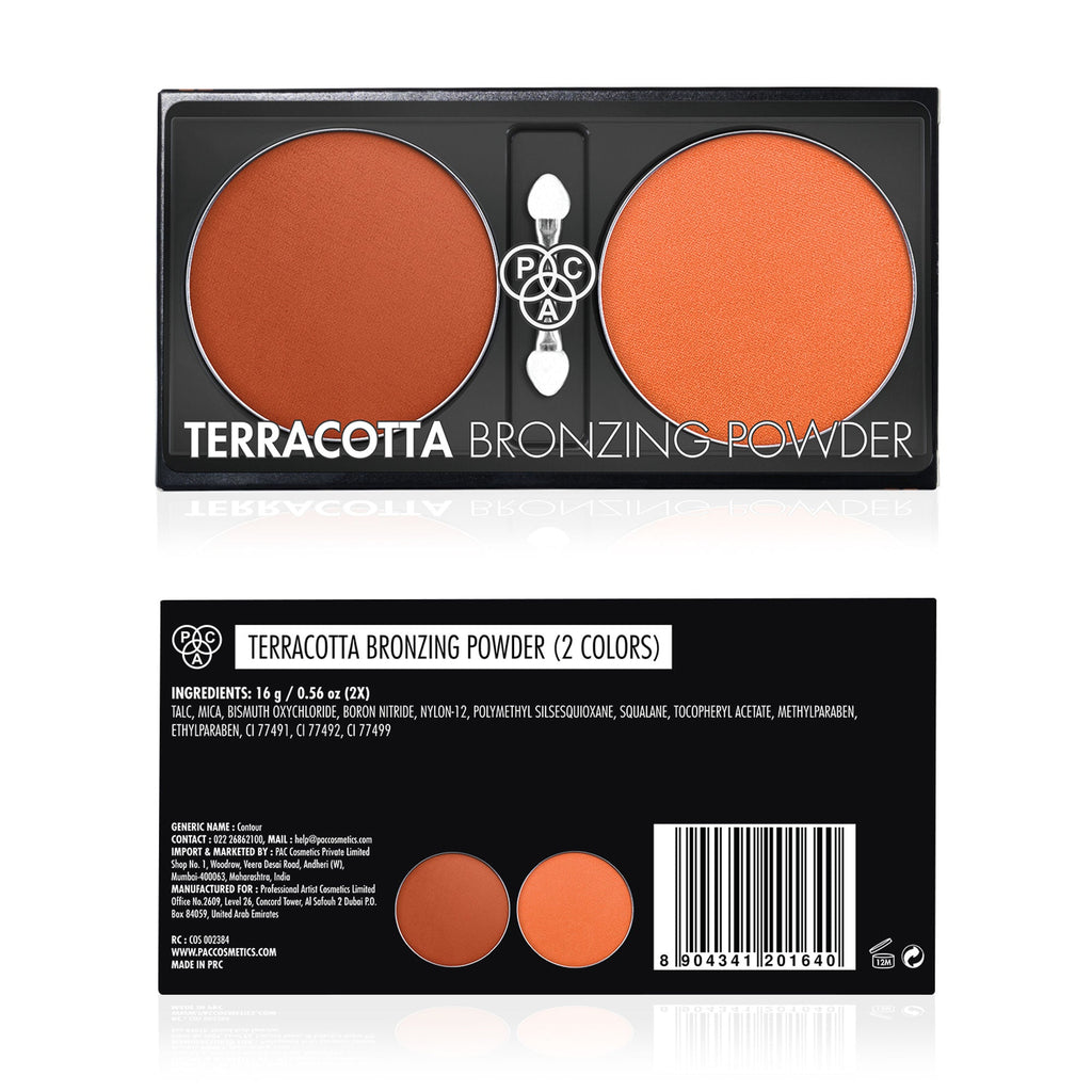 PAC Studio Terracotta Bronzing Powder - Luminous Matte Contour Shades, Sheer Natural Looking Coverage