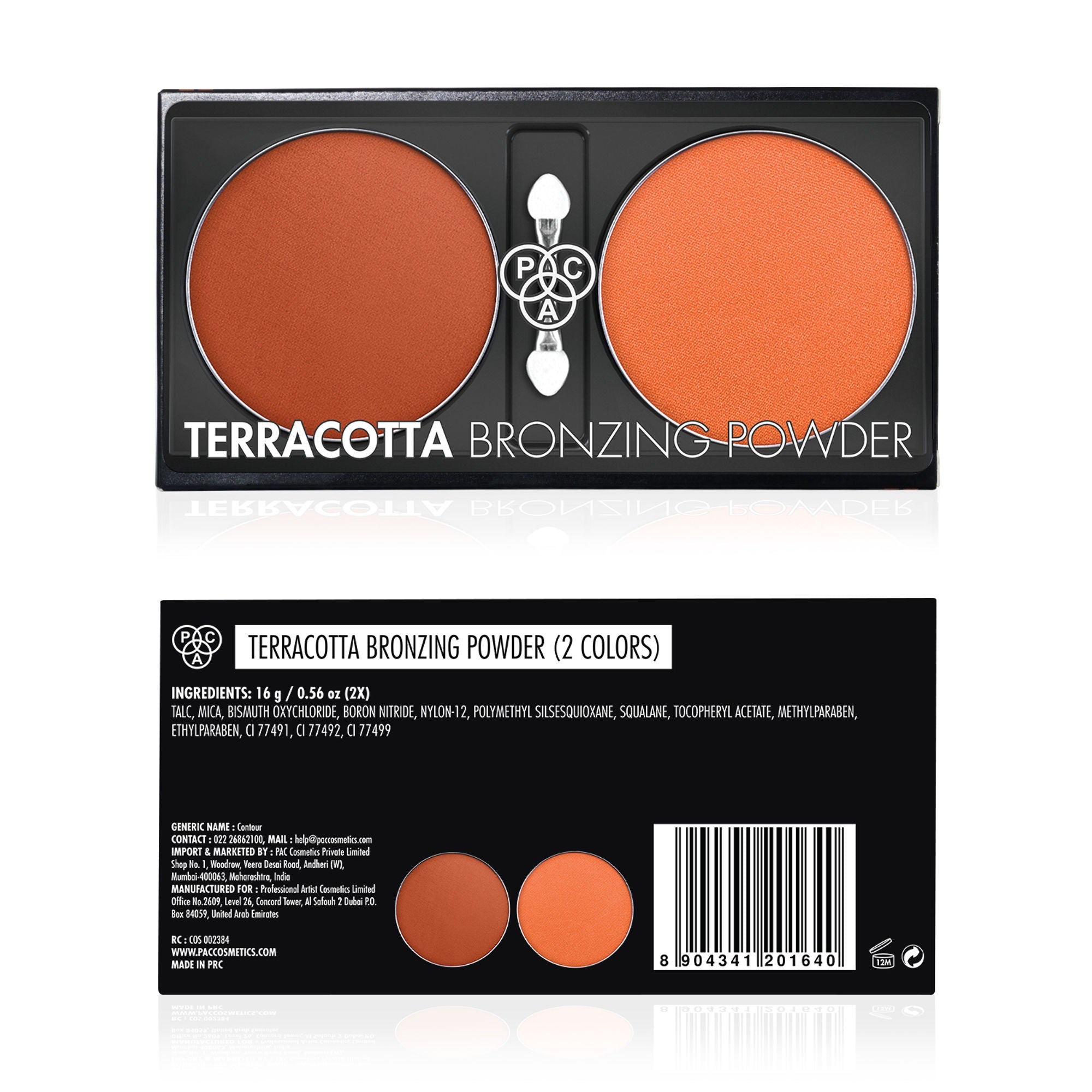 PAC Studio Terracotta Bronzing Powder - Luminous Matte Contour Shades, Sheer Natural Looking Coverage