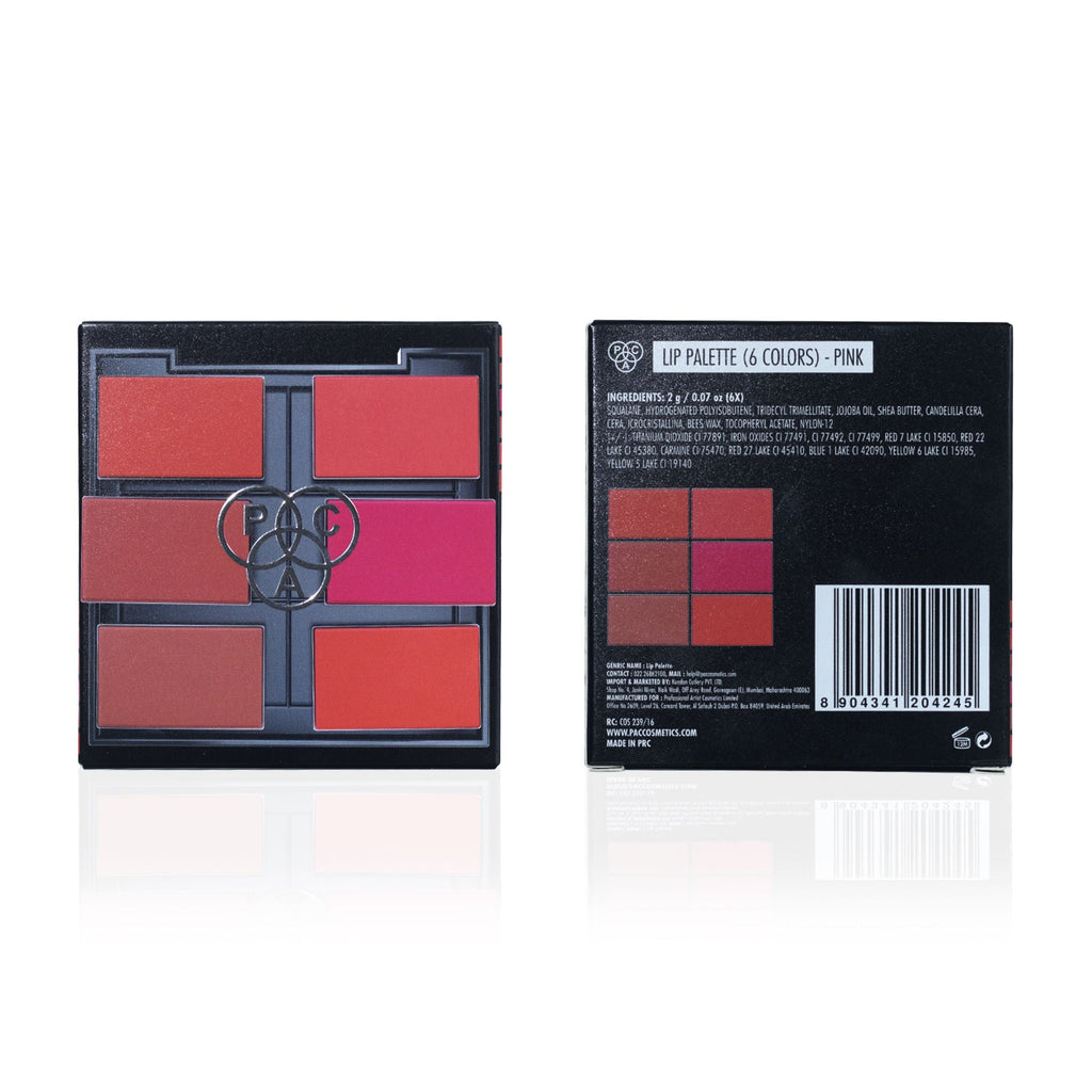 PAC Studio Lip Palette Pink - One Swipe Intense Color Payoff, Insanely Pigmented, Comfortable Long Wear