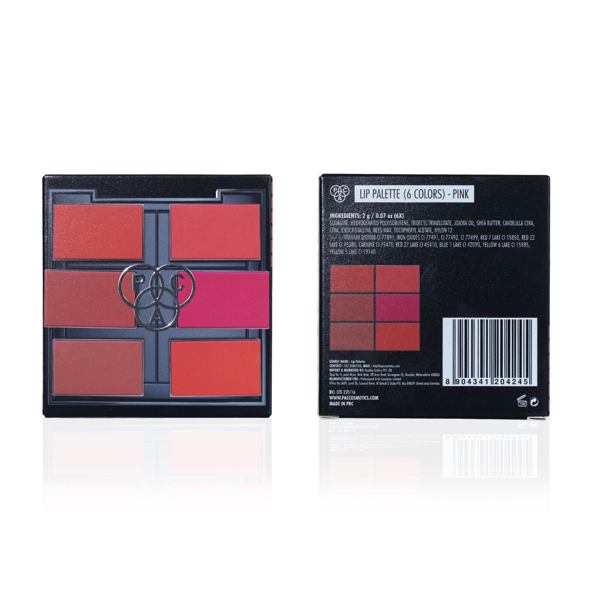 PAC Studio Lip Palette Pink - One Swipe Intense Color Payoff, Insanely Pigmented, Comfortable Long Wear