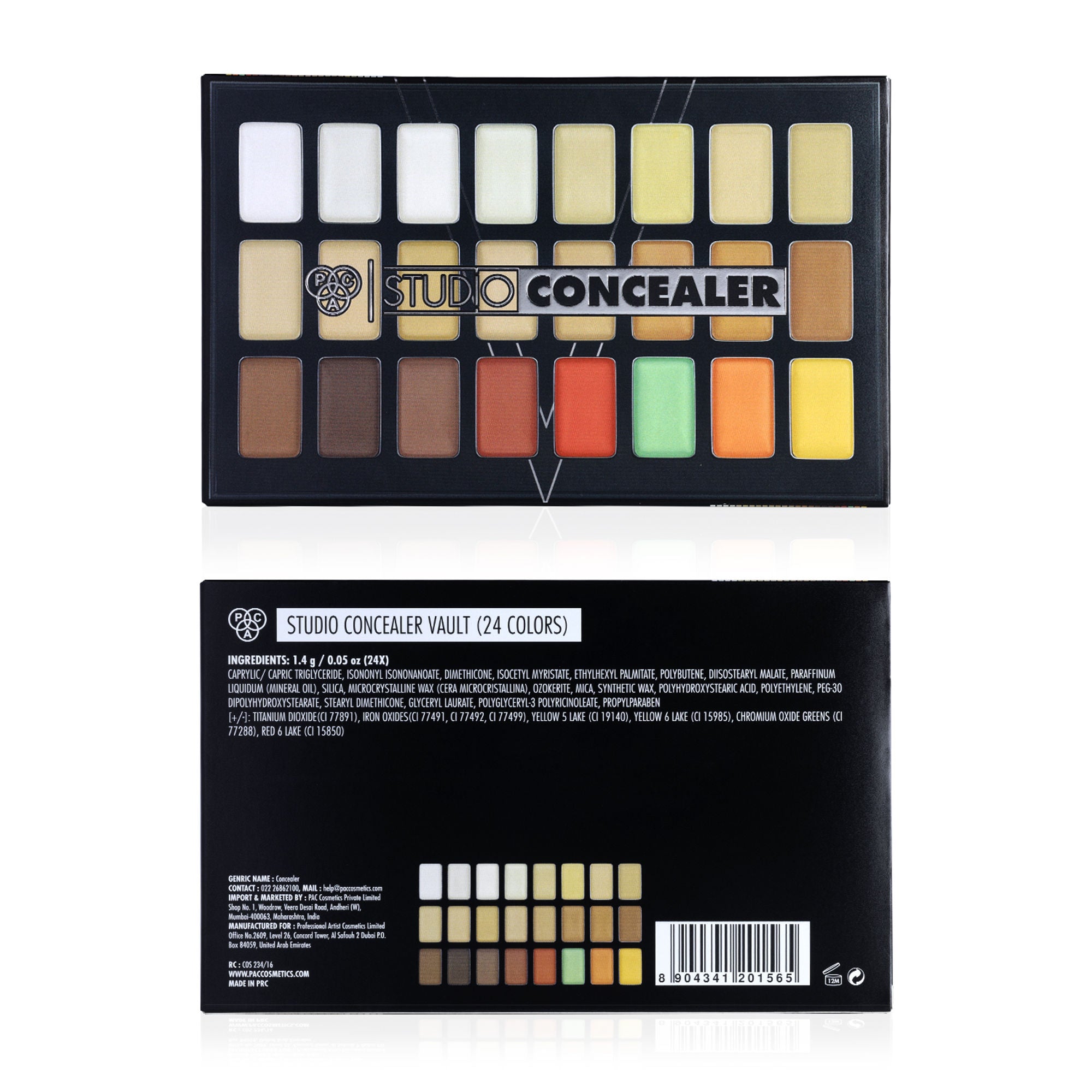 PAC Studio Concealer Vault Palette - All in One MUA Palette, Buildable Coverage for every Skin Tone