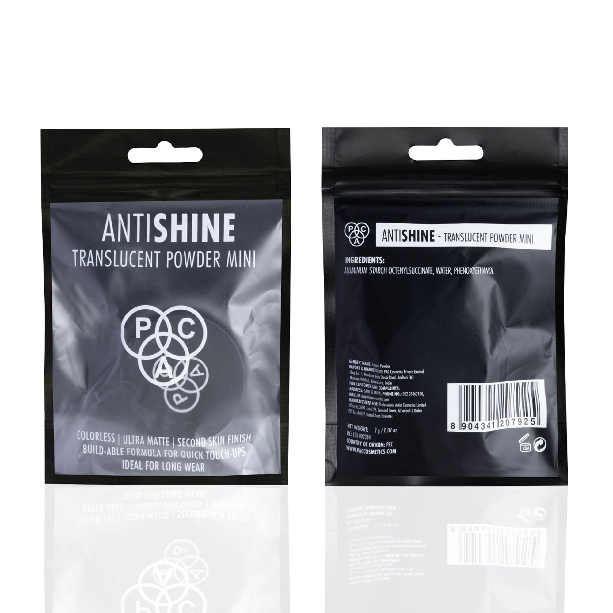 PAC Studio Translucent Powder Antishine Mini -Controls Shine Prevents Flashbacks Lightweight Setting Powder - Distacart