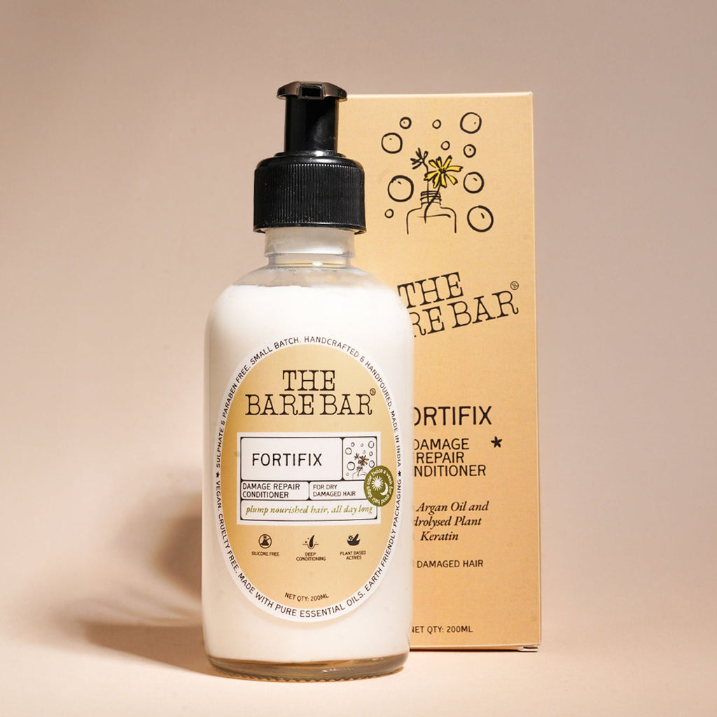 The Bare Bar Fortifix Conditioner - Repairs Frizz, Softens & Strengthens Dry, Damaged Hair