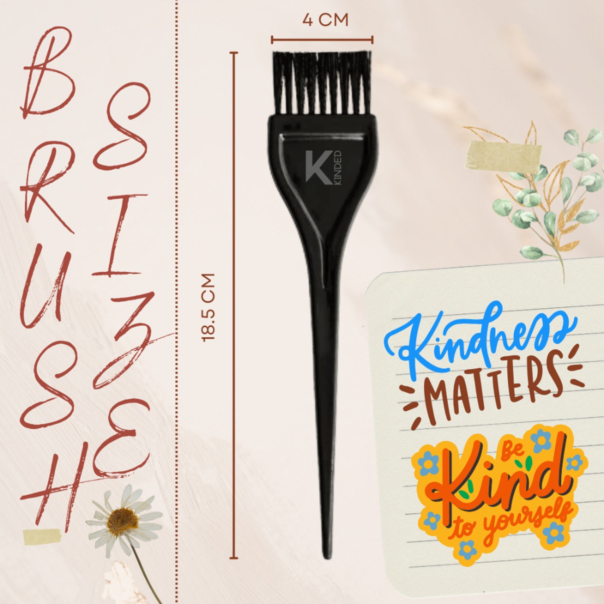 KINDED Multipurpose Black Hair Color and Mehndi Brush Set of 2
