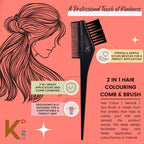 KINDED 2 In 1 Hair Colouring Dye Brush Applicator And Tail Comb Set of 2