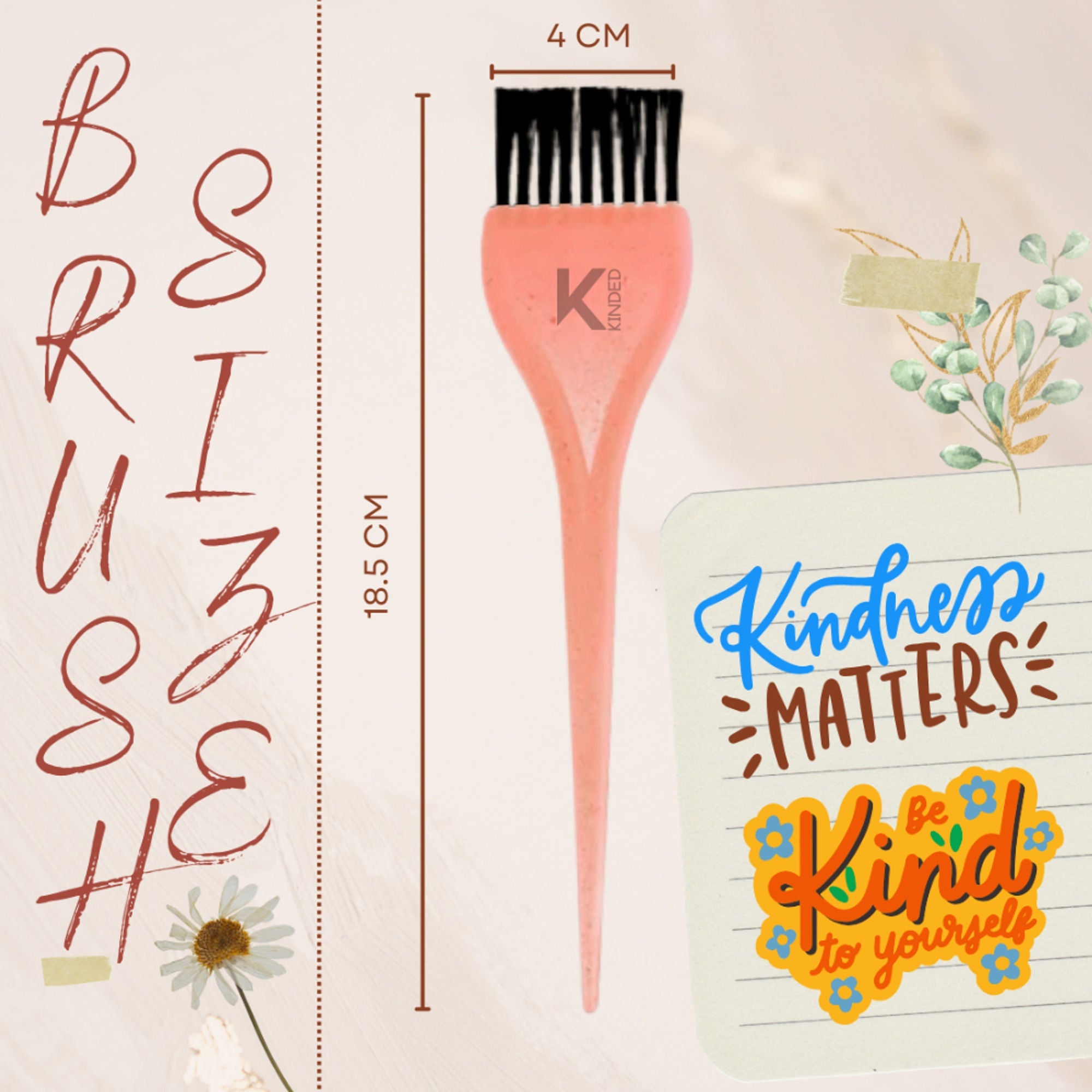 KINDED Multipurpose Orange Hair Color and Mehndi Brush Set of 2
