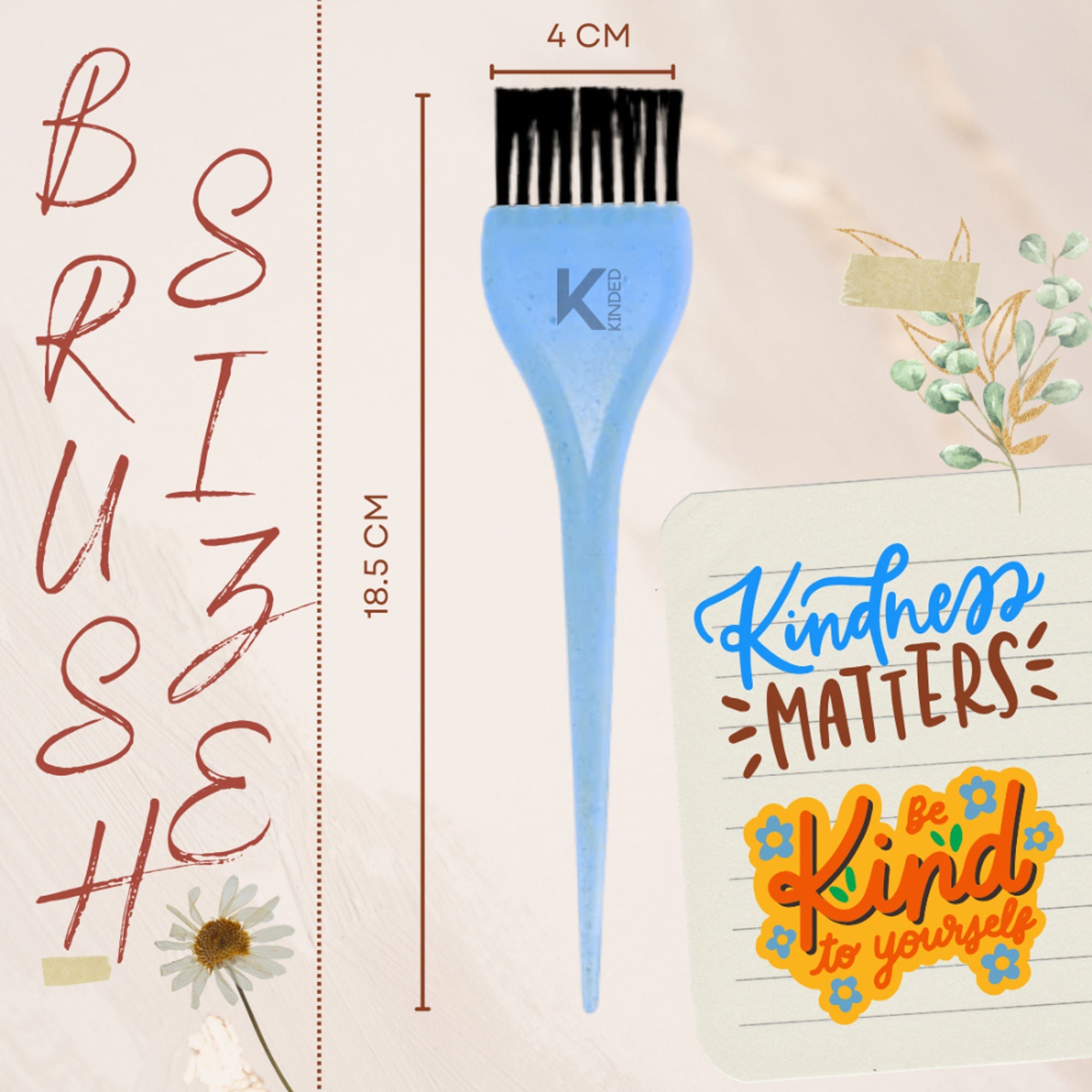 KINDED Multipurpose Blue Hair Color and Mehndi Brush Set of 2