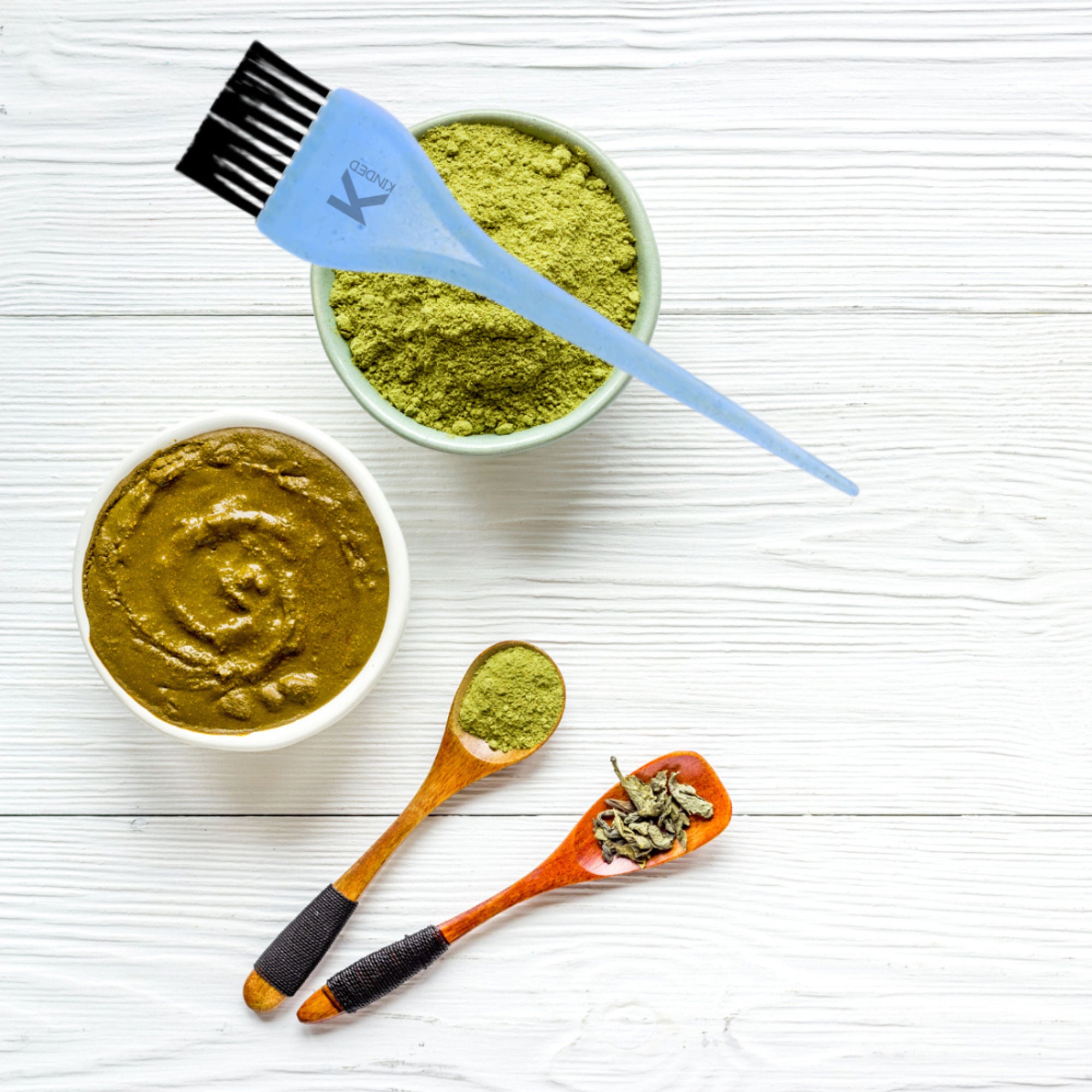 KINDED Multipurpose Black & Blue Hair Color and Mehndi Brush Set of 2