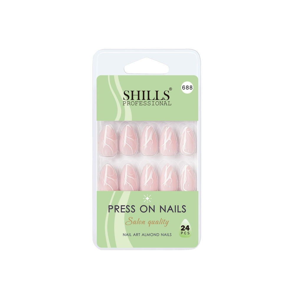 shills professional reusable press on nails almond spn688