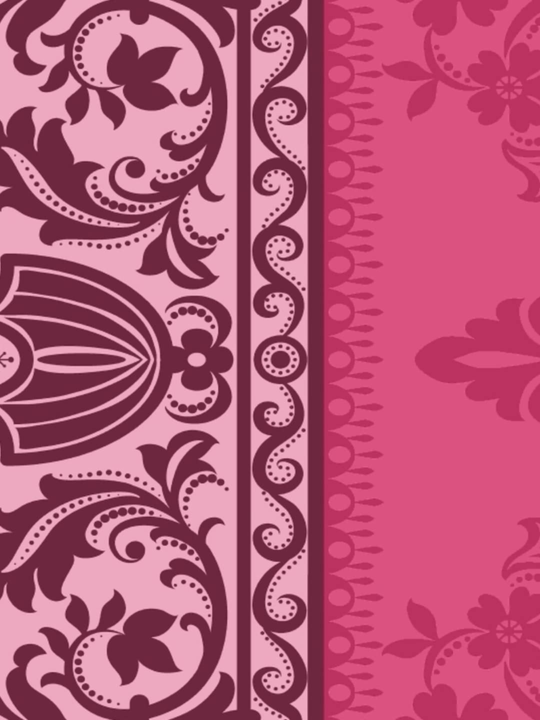 Dreamscape Pink & Beige Ethnic Motifs 144 TC Bedsheet with Pillow Covers