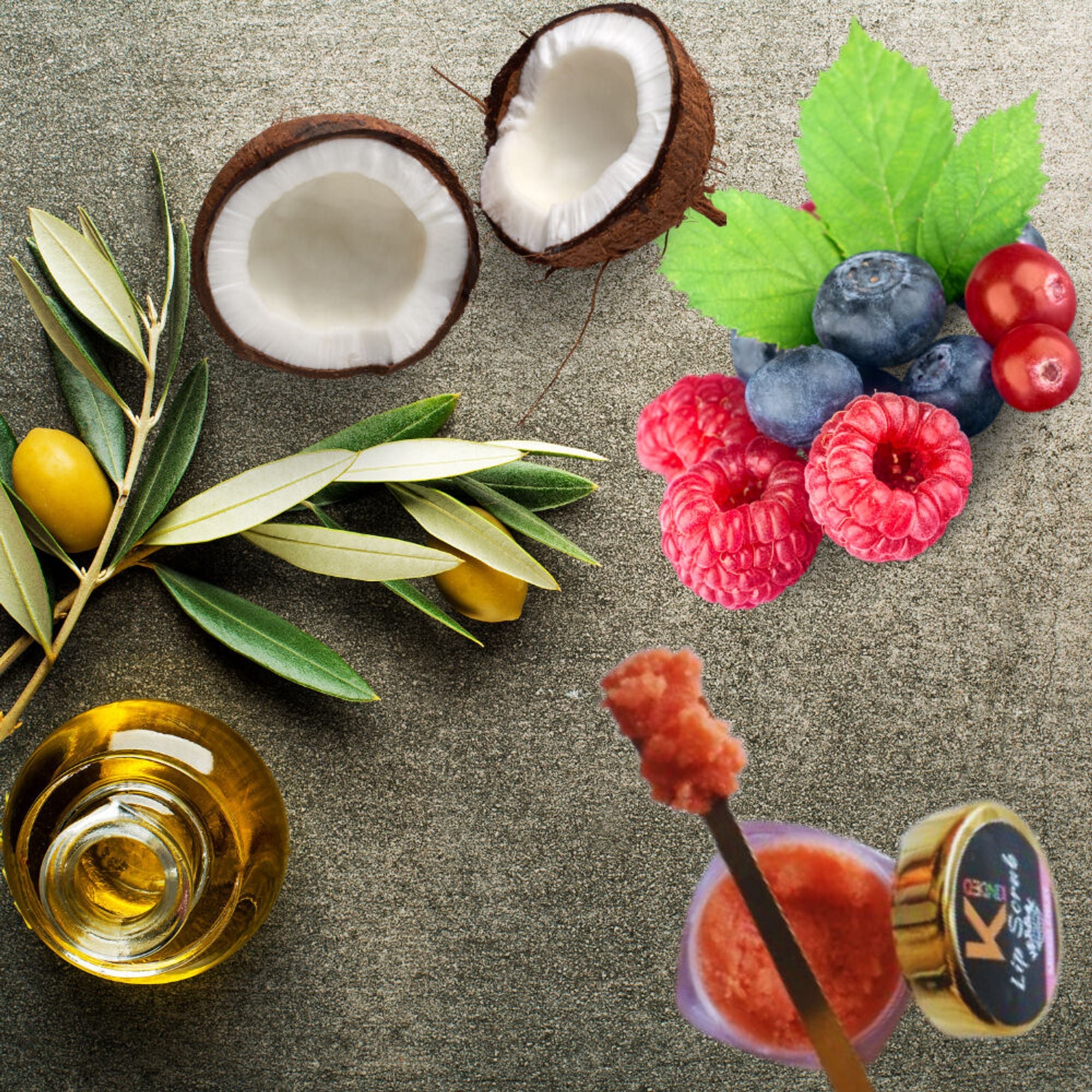 KINDED Lip Sugar Scrub Herbal Exfoliator - Mixed Fruit