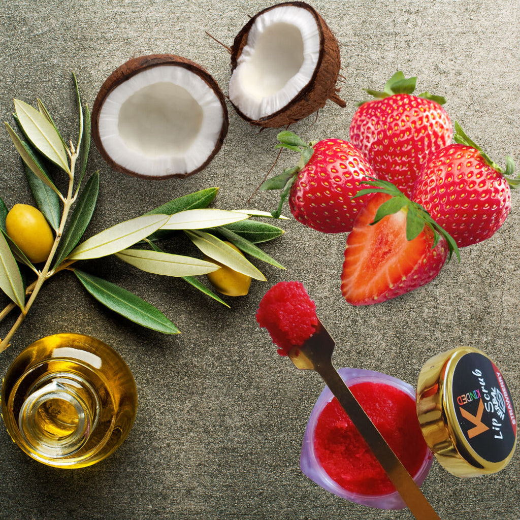 KINDED Lip Sugar Scrub Herbal Exfoliator - Strawberry