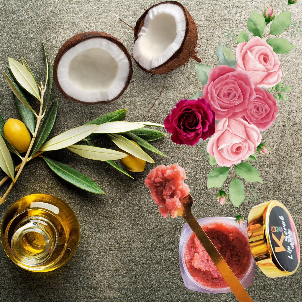 KINDED Lip Sugar Scrub Herbal Exfoliator - Rose