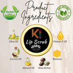 KINDED Lip Sugar Scrub Herbal Exfoliator - Rose