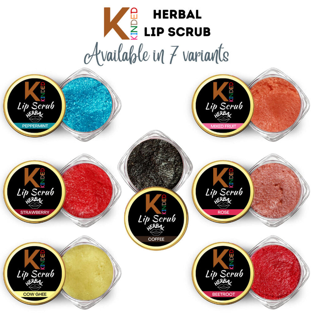 KINDED Lip Sugar Scrub Herbal Exfoliator - Rose