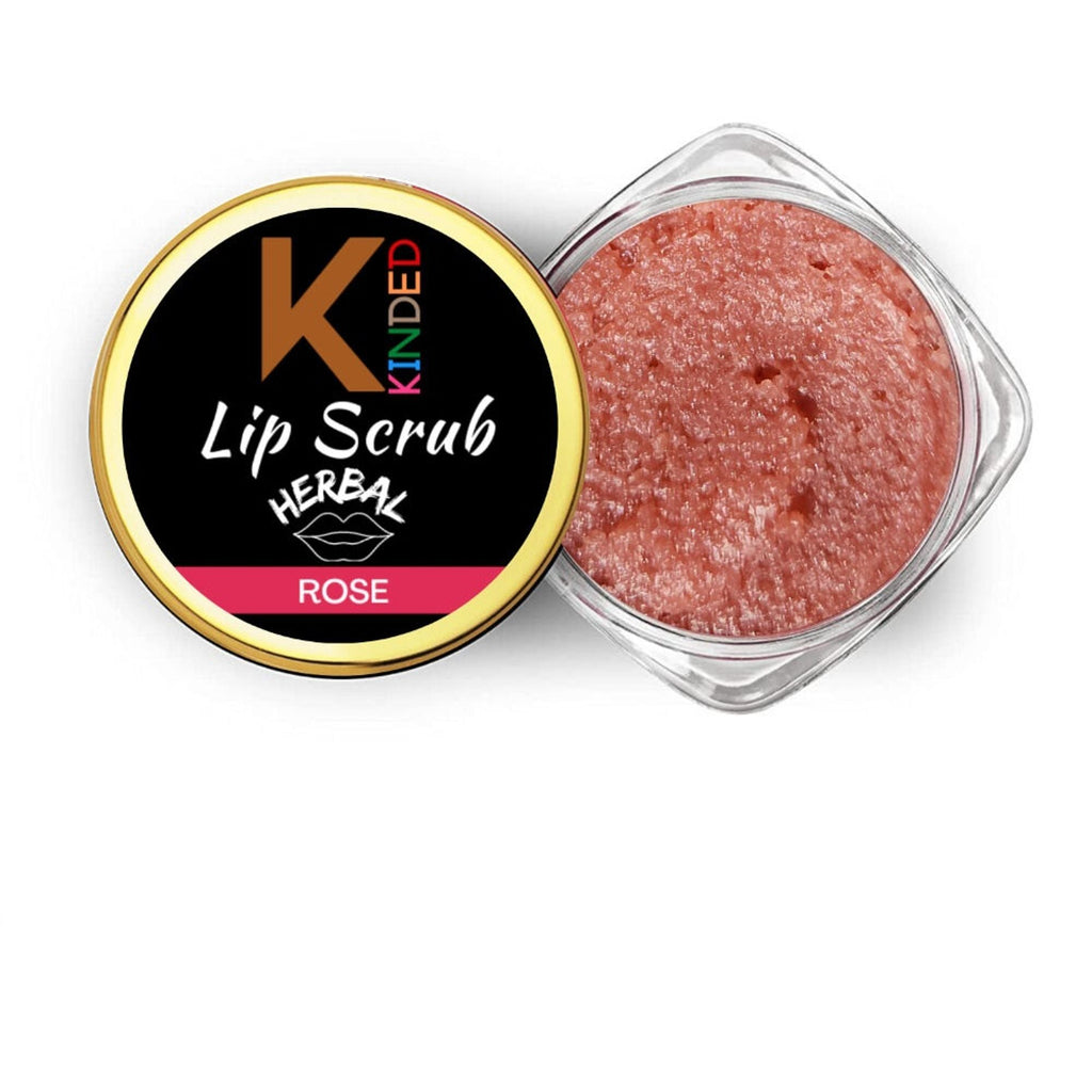 KINDED Lip Sugar Scrub Herbal Exfoliator - Rose