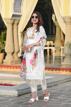 The52 Women's Beautiful Chanderi Fabric Embroidery Work Straight Kurta Pant and Dupatta Set - Distacart