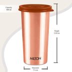 Milton Copper Drinking Water Tumbler with Lid - 400ml