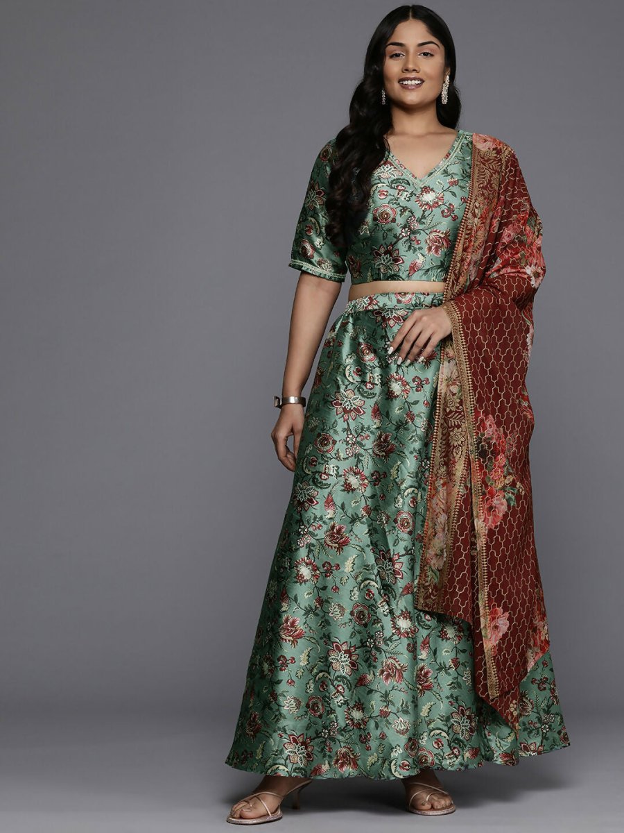 Ahalyaa Women's Traditional wear Lehenga Choli - Green
