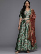Ahalyaa Women's Traditional wear Lehenga Choli - Green