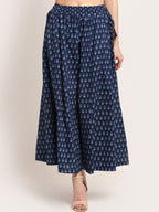 TAG 7 Women Navy Blue Printed Flared Palazzos