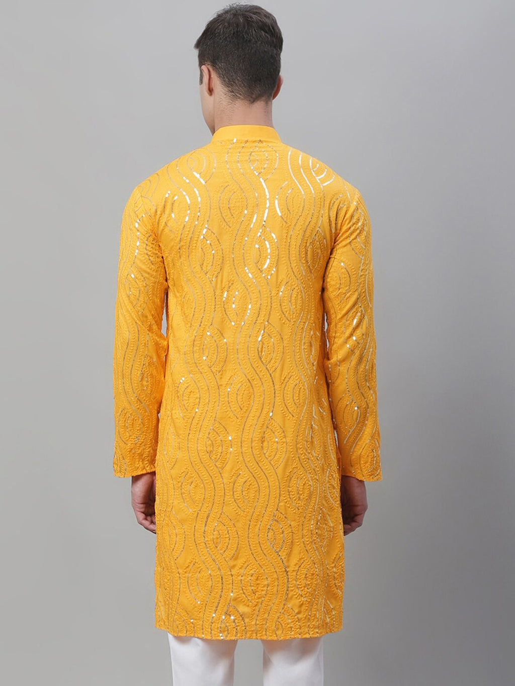 Sojanya Ethnic Motifs Embroidered Sequinned Pure Cotton Kurta