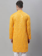 Sojanya Ethnic Motifs Embroidered Sequinned Pure Cotton Kurta