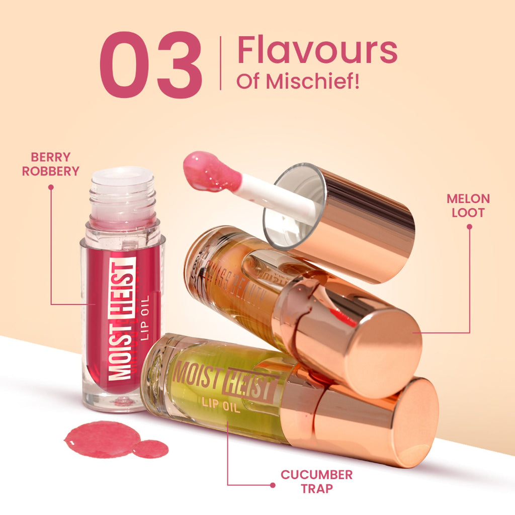 Swiss Beauty Moist Heist Lip Oil Colour-Changing With Vitamin E & Mint Oil - 2 Cucumber Trap - Distacart