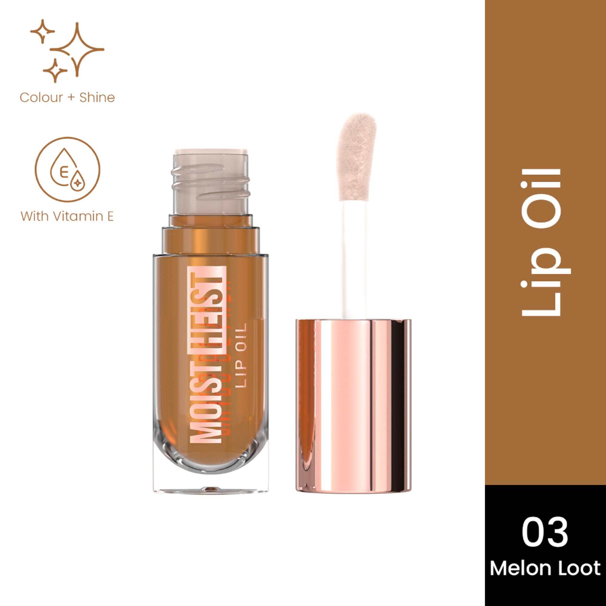 Swiss Beauty Moist Heist Lip Oil Colour-Changing With Vitamin E & Mint Oil - 3 Melon Loot