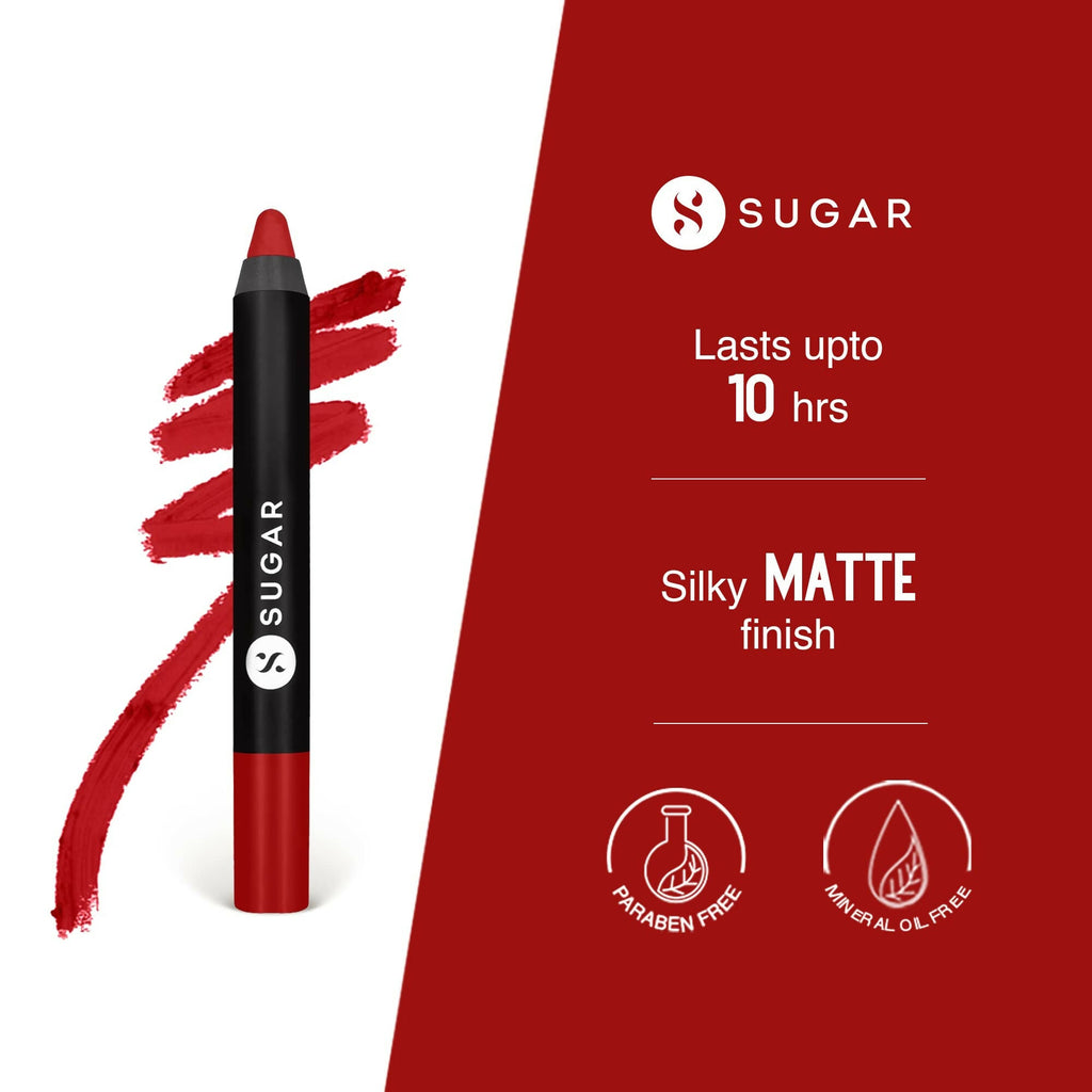 Sugar Cosmetics Matte as Hell Crayon Lipsticks for Women, Lasts Up To 8+ Hours - 11 Elle Woods