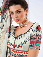 Wedding Designer White Chinon Lehengha Choli - Anbazaar - Distacart