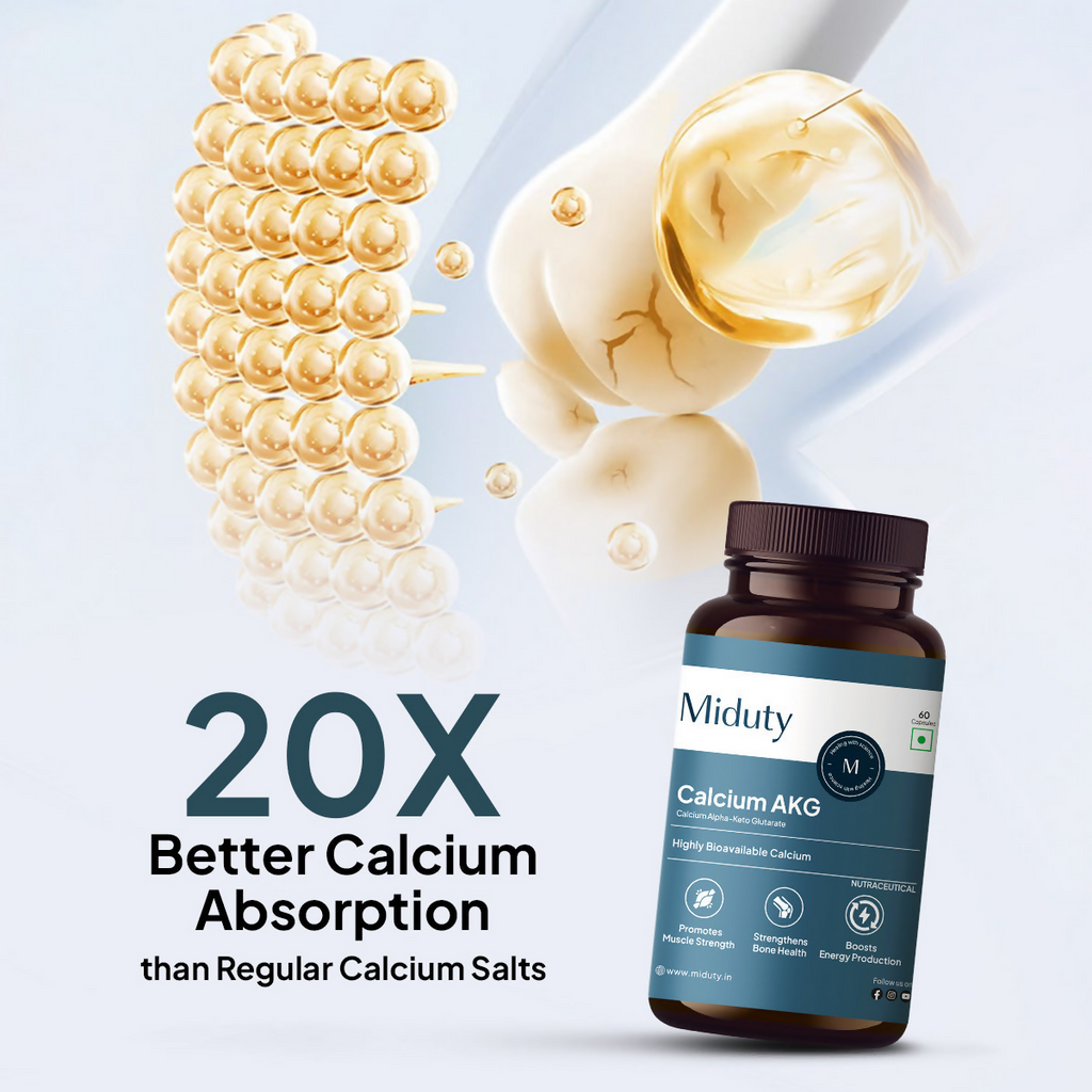 Miduty by Palak Notes Calcium Alpha-Ketoglutarate (AKG) Capsules