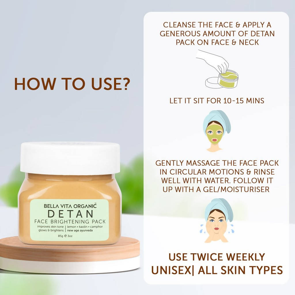 Bella Vita Organic INSTABRIGHT Face Pack for DeTan