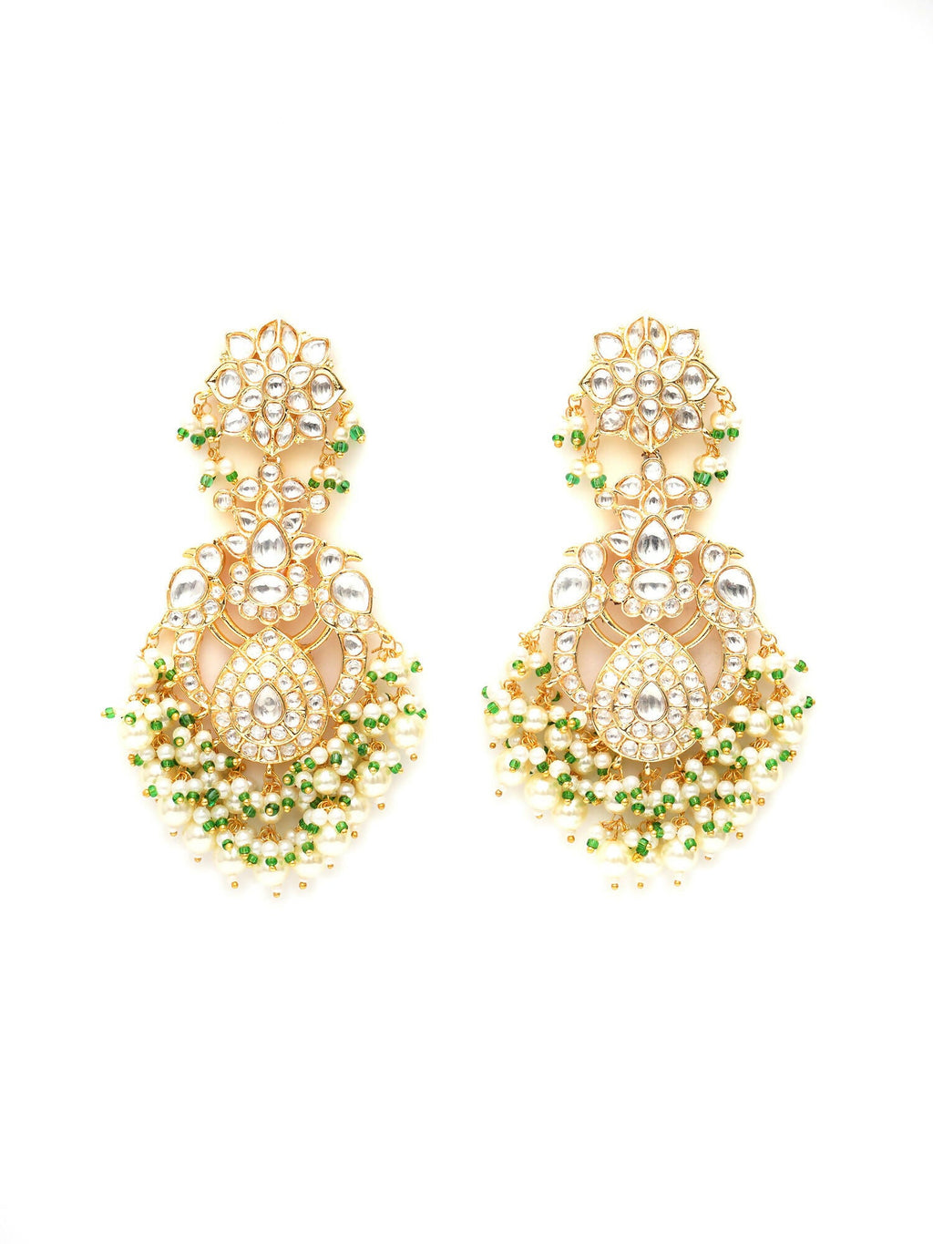 Kundan Chand Earrings (Gold) - Ruby Raang - Distacart