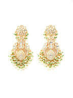 Kundan Chand Earrings (Gold) - Ruby Raang - Distacart