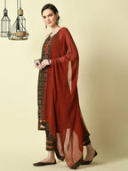 Myshka Women's Multi Straight Kurta & Trousers With Dupatta