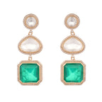 Nuyug Emerald Drop Anti Tarnish Sparkle Earrings - Distacart