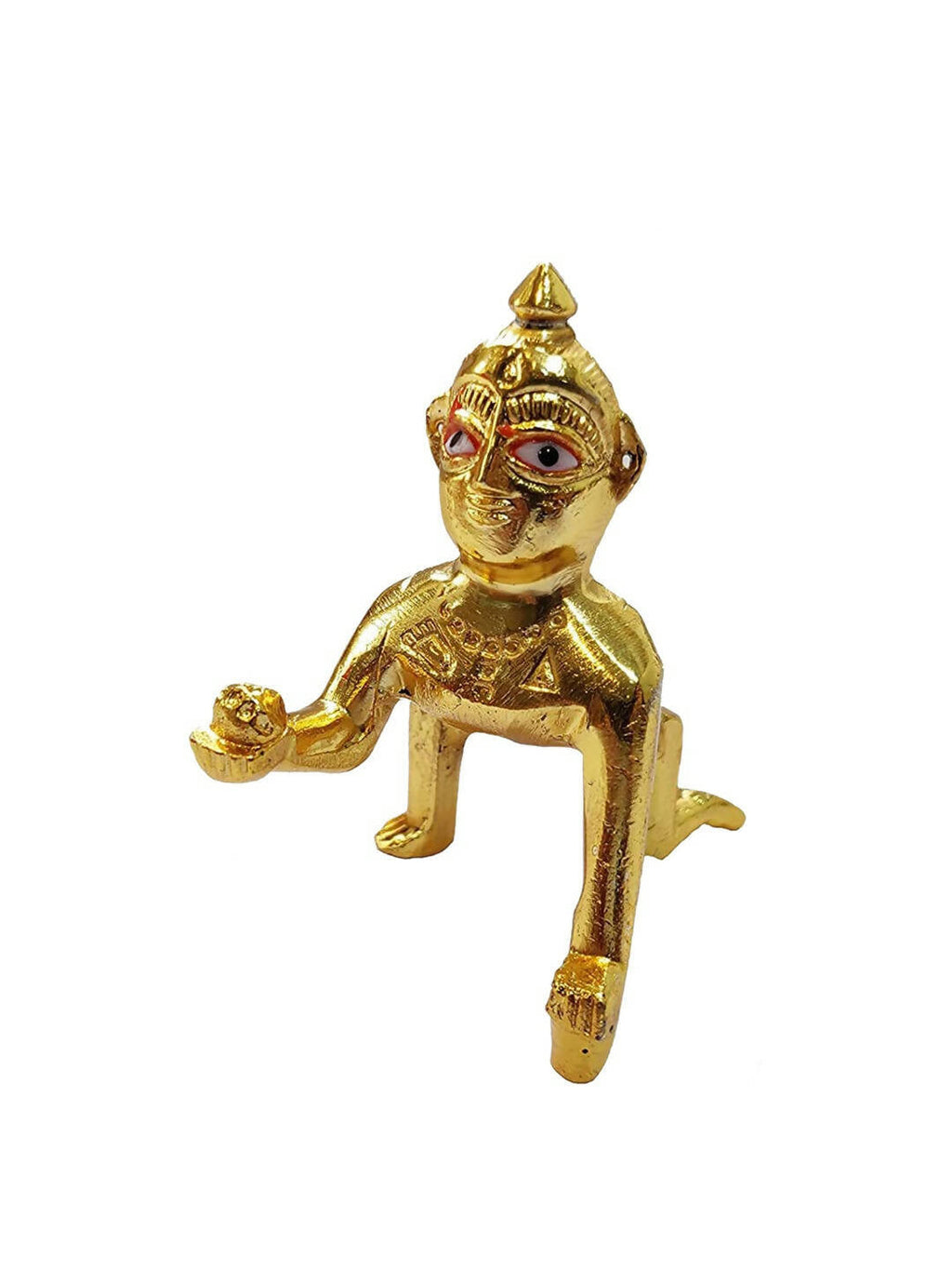 CraftVatika Gold Toned Aluminium Swing Jhula With Ladoo Gopal