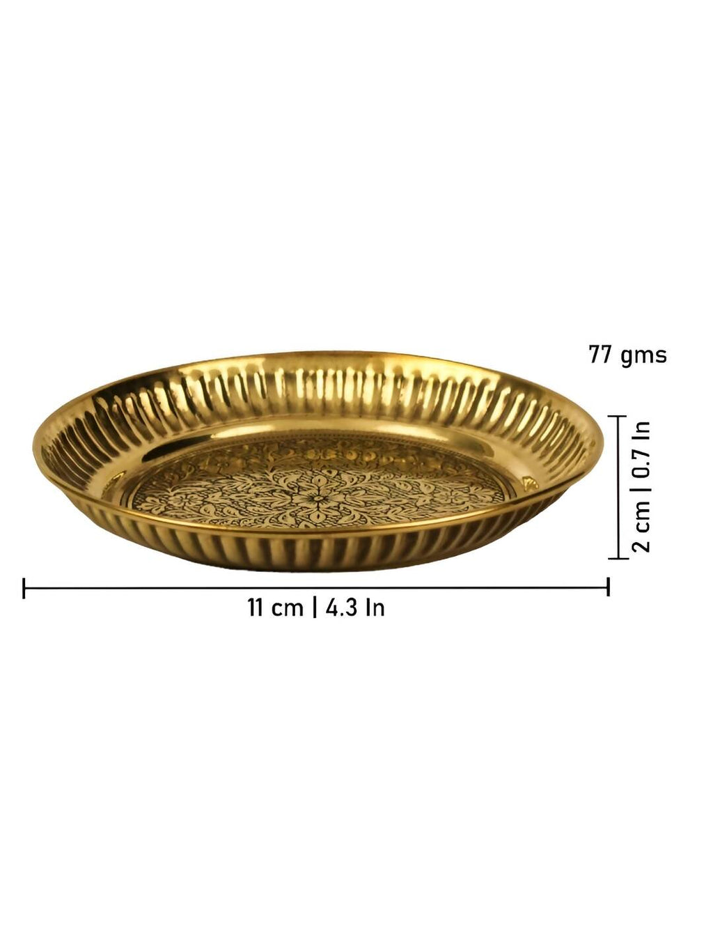 Spillbox Gold-Toned Brass Textured Thali Pooja Essential